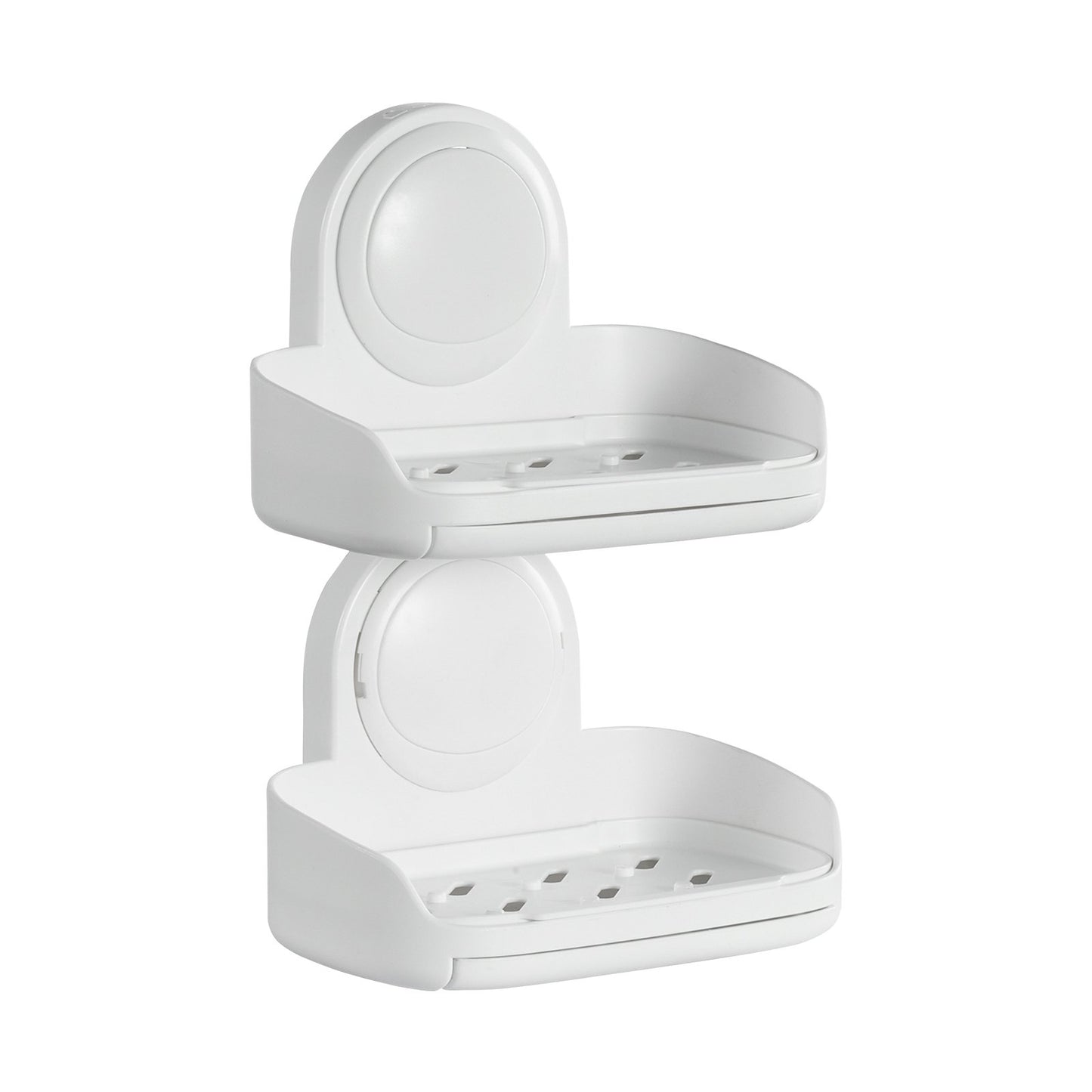 Soap Holder for Shower, Double Layer with Suction Cup, Wall Mounted NO-Drilling, Strong Suction Bar Soap Sponge Holder, Self Draining Soap Saver, for Shower Bathroom Bathtub Kitchen, Removable