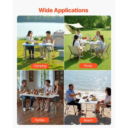 122 cm Kunststoff Klapp Picknick Tisch Tragbare Griff Indoor Outdoor