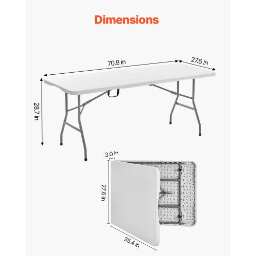 180 cm Kunststoff Klapp Picknick Tisch Tragbare Griff Indoor Outdoor