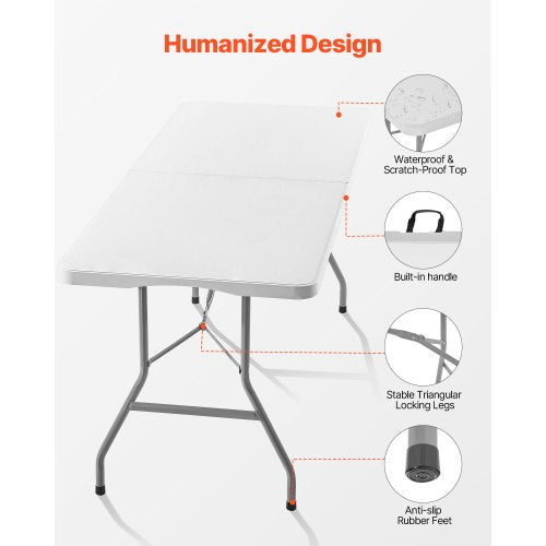 180 cm Kunststoff Klapp Picknick Tisch Tragbare Griff Indoor Outdoor