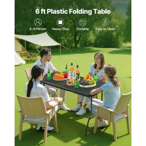 180 cm Kunststoff Klapp Picknick Tisch Tragbare Griff Indoor Outdoor