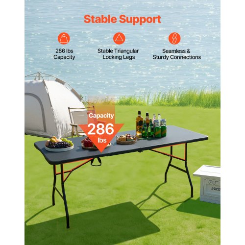 180 cm Kunststoff Klapp Picknick Tisch Tragbare Griff Indoor Outdoor