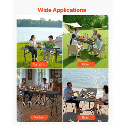 180 cm Kunststoff Klapp Picknick Tisch Tragbare Griff Indoor Outdoor