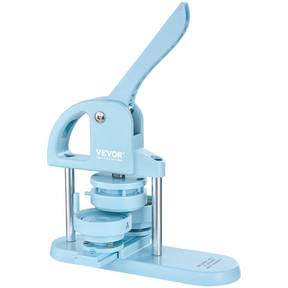 Button Maker, 1/1.25/2.28 inch (25/32/58 mm) 3-In-1 Pin Maker, 300pcs Button Parts, Button Maker Machine with Panda Magic Book, Ergonomic Bow Handle Punch Press Kit, For Kids DIY Gifts, Blue