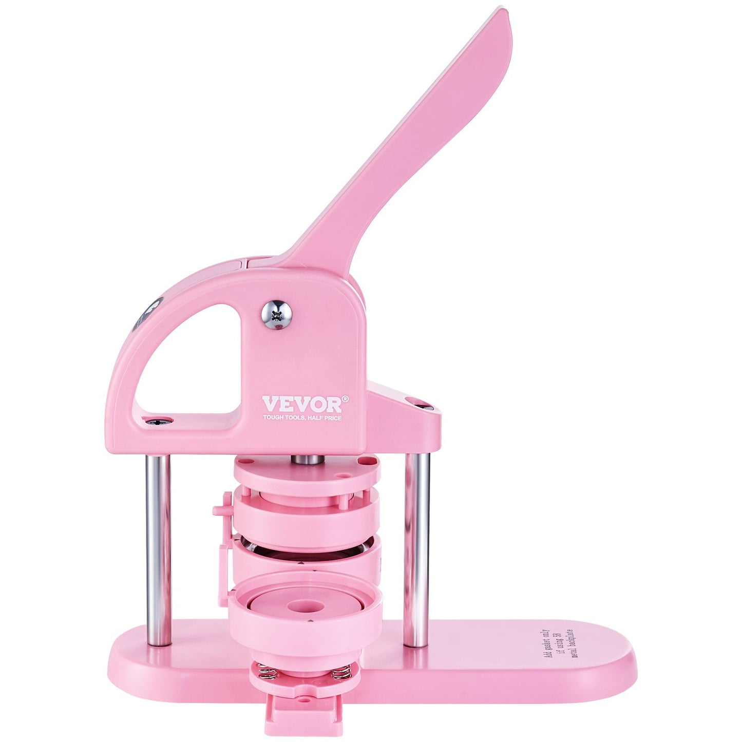 Button Maker, 1/1.25/2.28 inch (25/32/58 mm) 3-In-1 Pin Maker, 300pcs Button Parts, Button Maker Machine with Panda Magic Book, Ergonomic Bow Handle Punch Press Kit, For Kids DIY Gifts, Pink