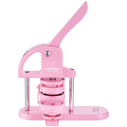 Button Maker, 1/1.25/2.28 inch (25/32/58 mm) 3-In-1 Pin Maker, 300pcs Button Parts, Button Maker Machine with Panda Magic Book, Ergonomic Bow Handle Punch Press Kit, For Kids DIY Gifts, Pink