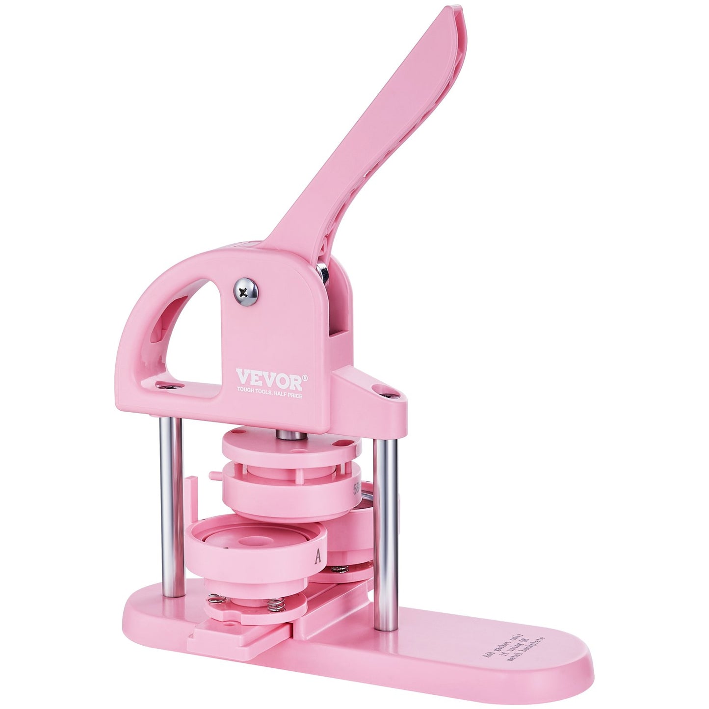 Button Maker, 1/1.25/2.28 inch (25/32/58 mm) 3-In-1 Pin Maker, 300pcs Button Parts, Button Maker Machine with Panda Magic Book, Ergonomic Bow Handle Punch Press Kit, For Kids DIY Gifts, Pink