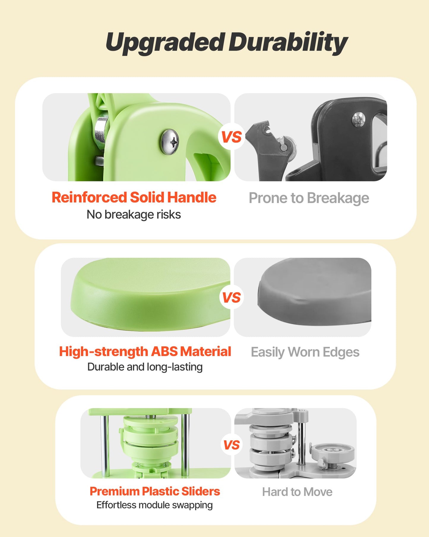 Button Maker Machine, 1.26/2.28 inch 2-in-1, Plastic Pin Maker with 200 pcs Button Parts, Circle Cutter and Magic Book, Reinforced Ergonomic Handle, for DIY Badges, Personalized Pins, Green