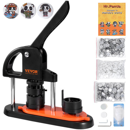 Button Maker Machine, 1.25 inch/32mm Pin Maker, Installation-Free Badge Punch Press Kit, Kids DIY Gifts Button Making Supplies with 500pcs Button Parts, Circle Cutter, Magic Book