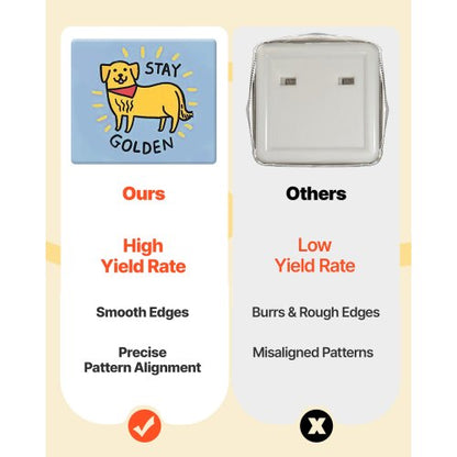 Knappmaskin Nåltillverkare 50 x 50 mm Fyrkantig 100 st Knappdelar |  EU