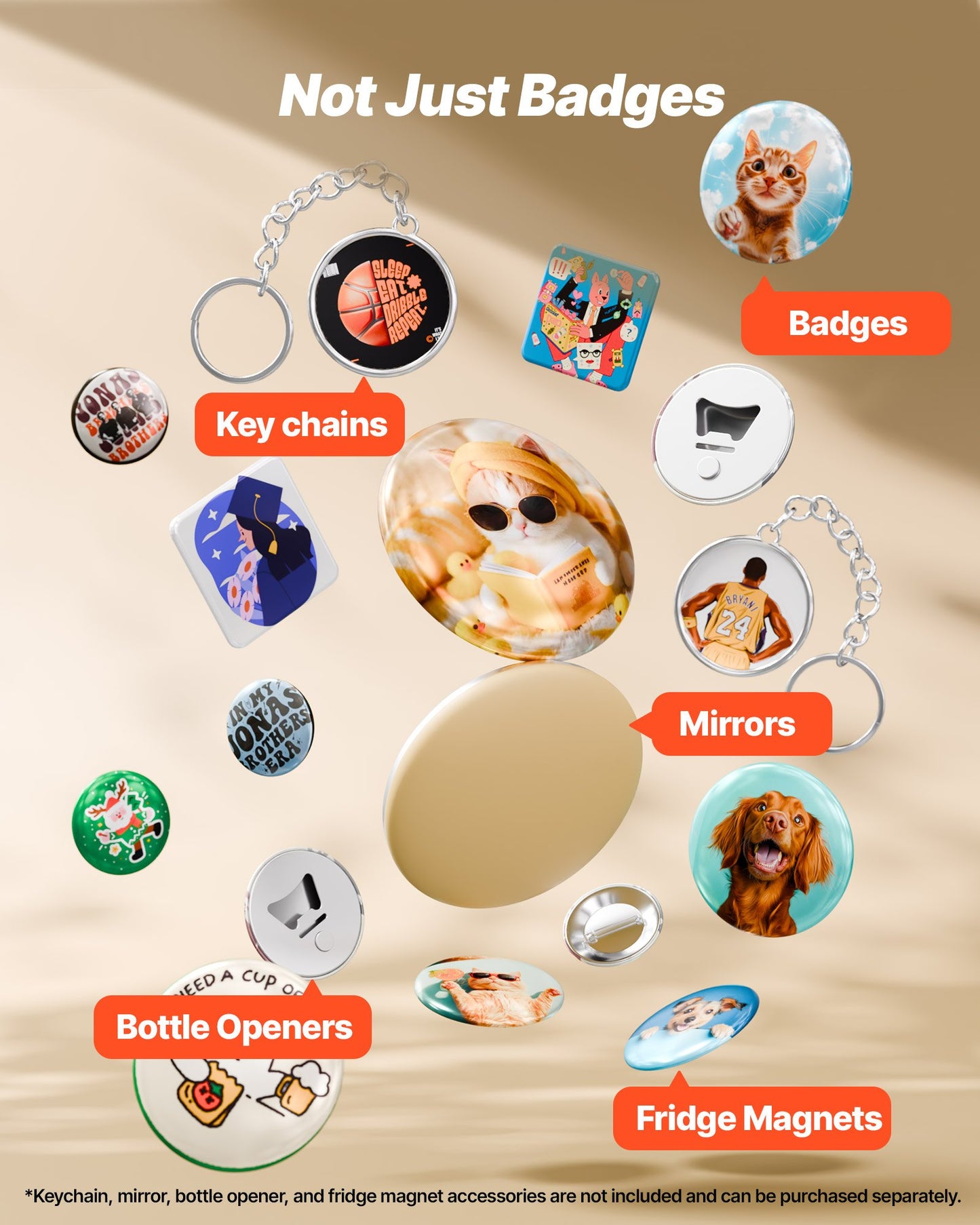 Button Maker Machine, 2.28 in, Plastic Pin Maker with 100pcs Button Parts, Circle Cutter and Hex Wrenches, Reinforced Ergonomic Handle, for DIY Badges, Personalized Pins and Key Chains, Green