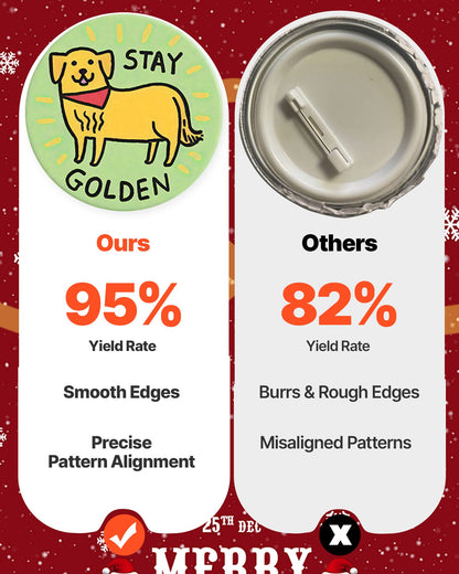 Button Maker Machine, 2.28 in, Plastic Pin Maker with 100pcs Button Parts, Circle Cutter and Hex Wrenches, Reinforced Ergonomic Handle, for DIY Badges, Personalized Pins and Key Chains, Red