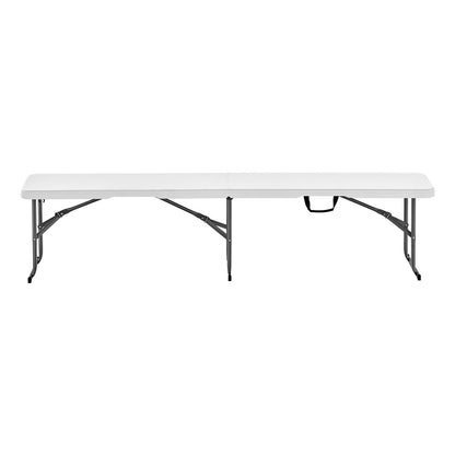 Folding Bench Plastic Portable Outdoor Picnic Garden 183 cm Bench White