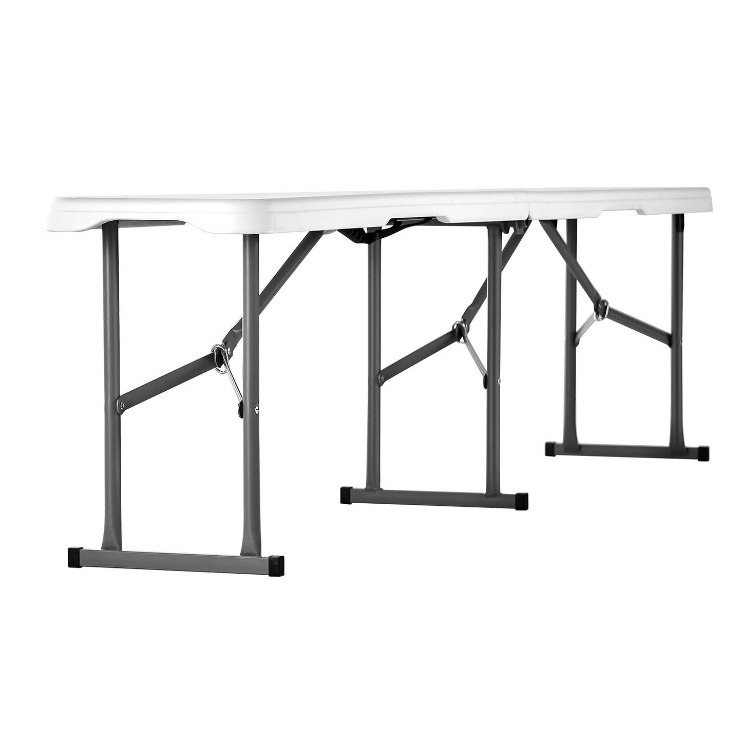 Folding Bench Plastic Portable Outdoor Picnic Garden 183 cm Bench White