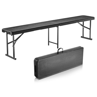 6FT Foldable Plastic Bench Portable Outdoor Bench for Picnic Camping Garden