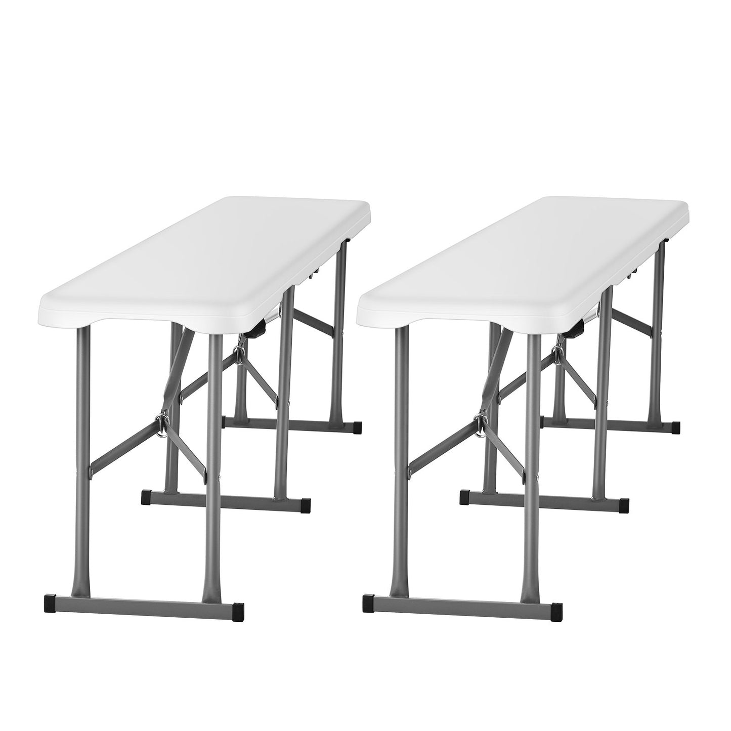 6FT Plastic Folding Bench Portable Outdoor Bench for Picnic Camping 2pcs