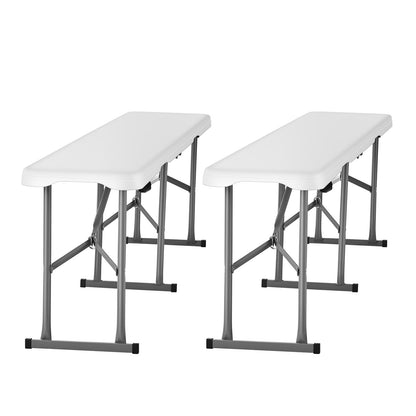 6FT Plastic Folding Bench Portable Outdoor Bench for Picnic Camping 2pcs