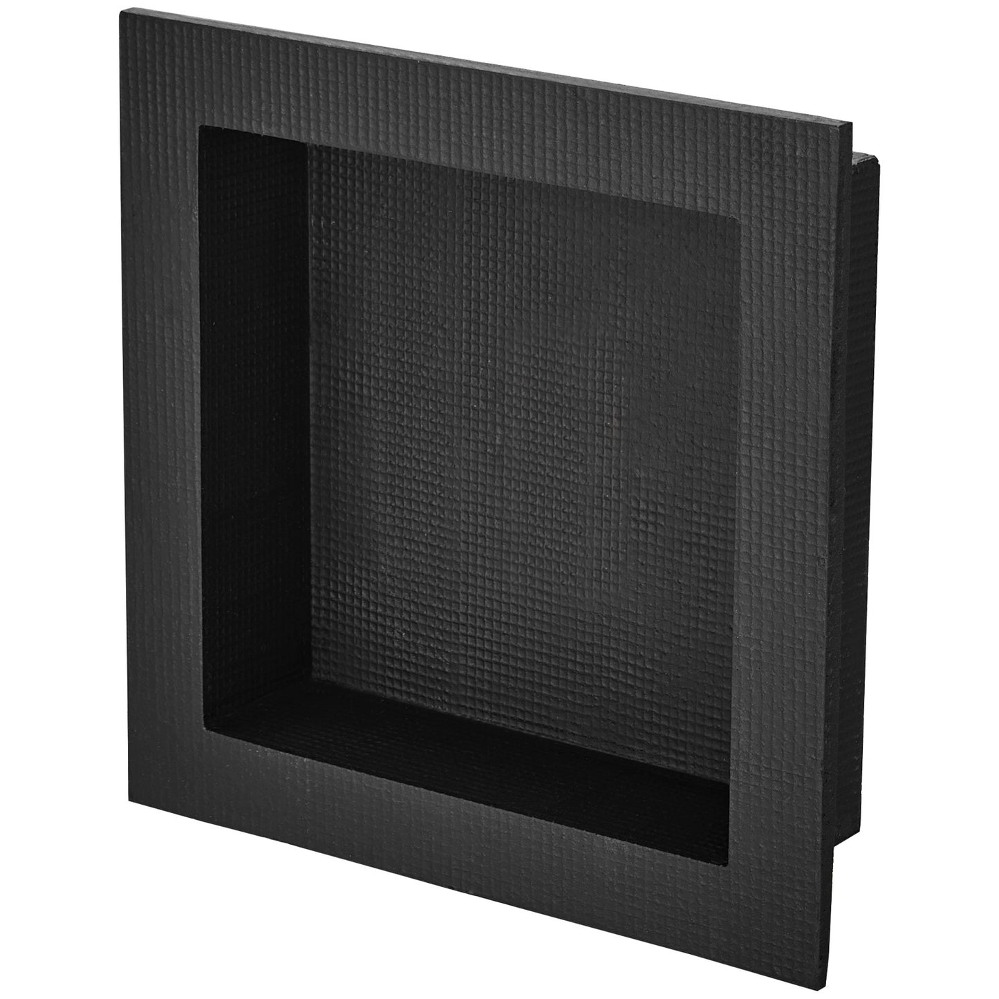 Shower niche Ready for tile 40.64 x 40.64 cm, Single shelves, square corners Wall-mounted niche recessed, sealed cover Modern soap storage niche for shower bathroom, black