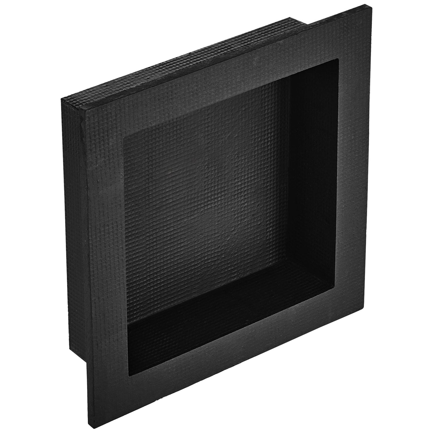 Shower niche Ready for tile 40.64 x 40.64 cm, Single shelves, square corners Wall-mounted niche recessed, sealed cover Modern soap storage niche for shower bathroom, black
