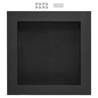 Shower niche Ready for tile 40.64 x 40.64 cm, Single shelves, square corners Wall-mounted niche recessed, sealed cover Modern soap storage niche for shower bathroom, black