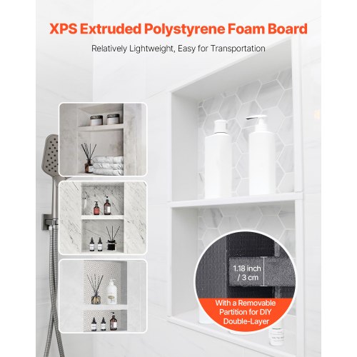 Duschnische 40,6 x 71,1 x 10,2 cm Wandeinbauregal für Badezimmer | EU