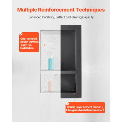 Duschnische 40,6 x 71,1 x 10,2 cm Wandeinbauregal für Badezimmer | EU