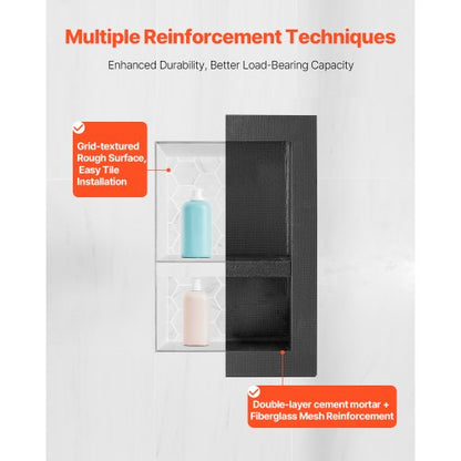 Shower niche 40.6 x 50.8 x 10.2 cm Recessed wall divider Shelf Bathroom | EU