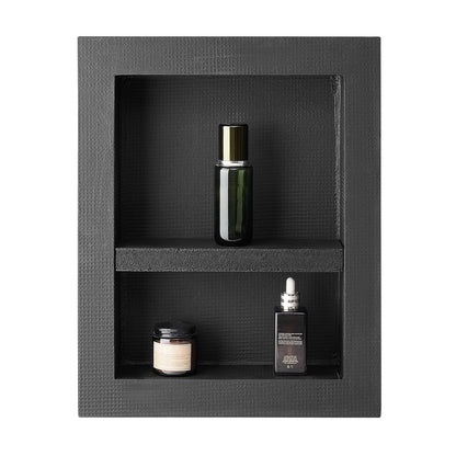 Shower Niche, 16 x 20 x 4 inch Recessed Wall Niche with Movable Divider Shelf, Modern Soap & Shampoo Storage Organizer, Square Corners, Sealed Waterproof Design, Black for Bathroom Shower