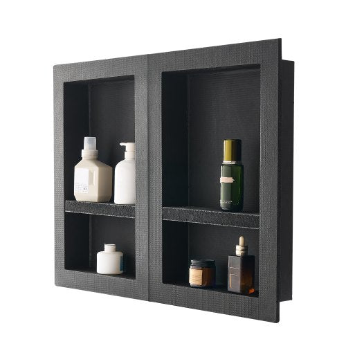 Shower niche 40.6 x 61+40.6 x 61 cm Recessed wall organizer Bathroom | EU
