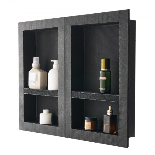 Shower niche 40.6 x 61+40.6 x 61 cm Recessed wall organizer Bathroom | EU