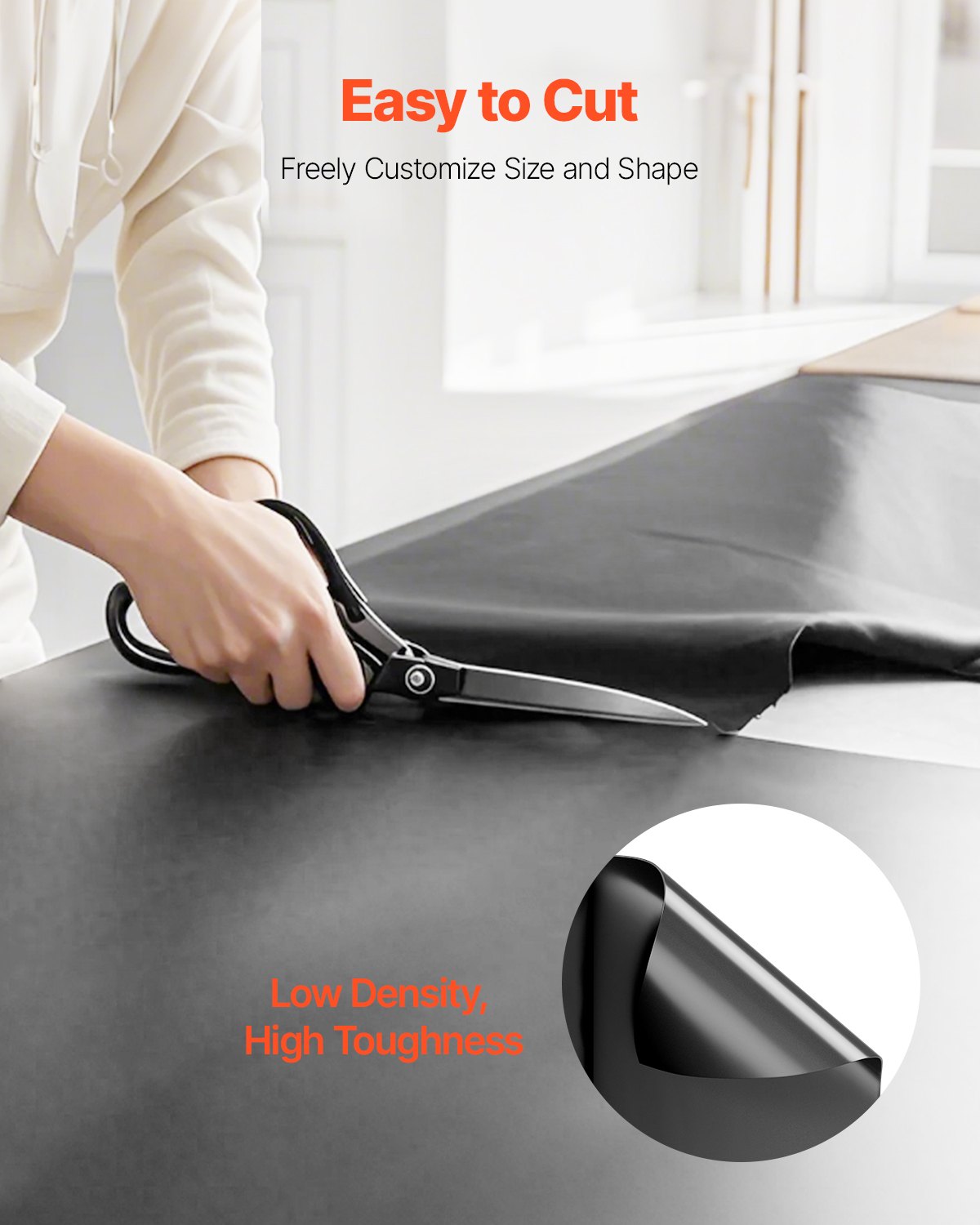 6Mil Plastikfolienrolle 10 x 100 ft Hochleistungs-Polyethylen Schwarz