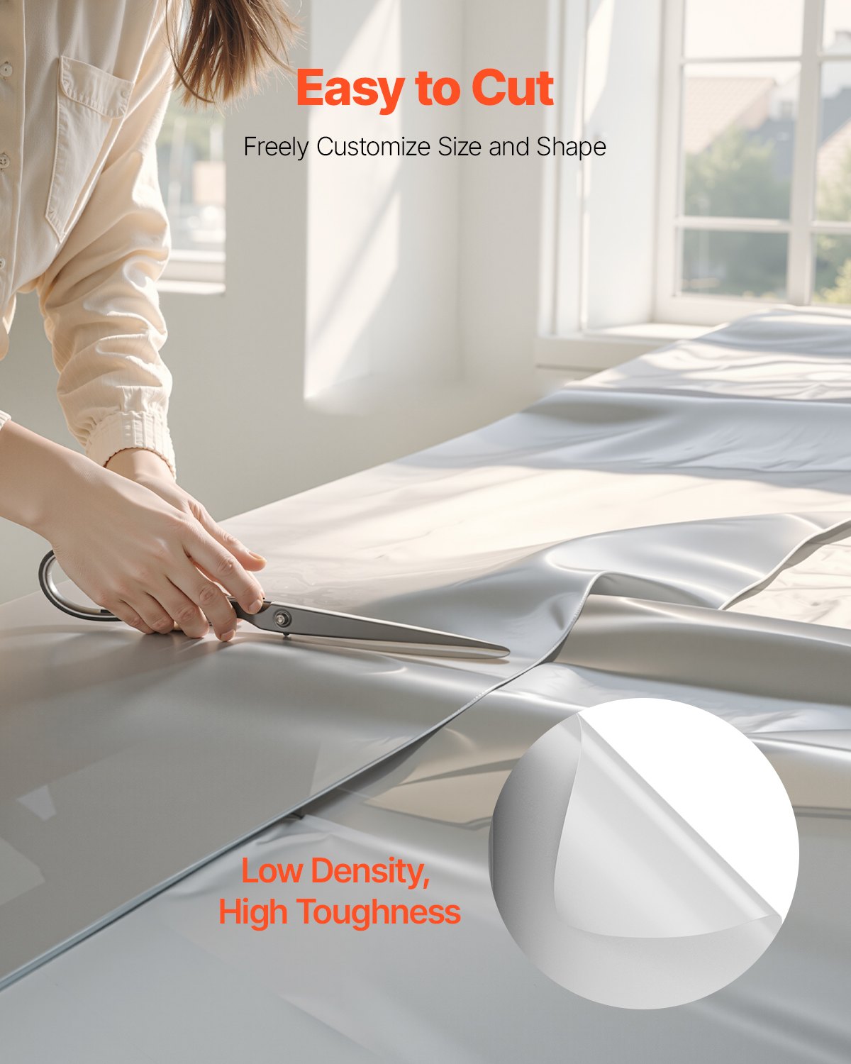 8Mil plastfolierulle 6,5 x 164 FT Heavy Duty polyetengrå