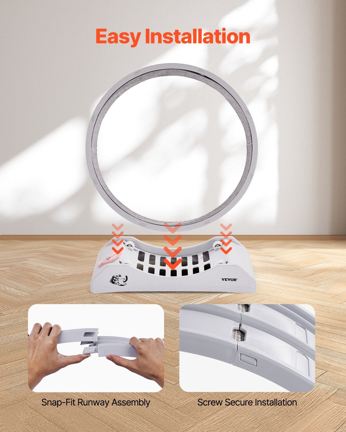 Cat Träningshjul 31.5 i Large Indoor Cat Running Wheel Löpband Vit