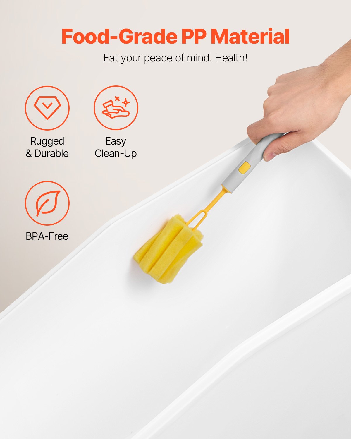 Rice Storage Container, 11.4Gallon/50L Capacity Large Dog Food Dispenser Bin, Kitchen Ingredient Grain Cereal Flour Bin, Pet food Containers with Wheels, Scoop, Scale Line, Airtight Lid, 1 Pack