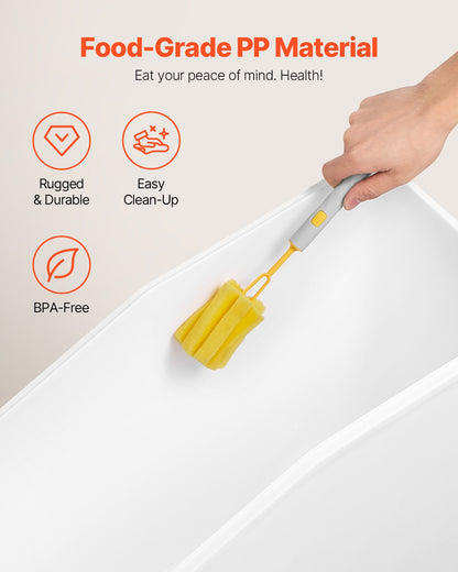 Rice Storage Container, 11.4Gallon/50L Capacity Large Dog Food Dispenser Bin, Kitchen Ingredient Grain Cereal Flour Bin, Pet food Containers with Wheels, Scoop, Scale Line, Airtight Lid, 1 Pack