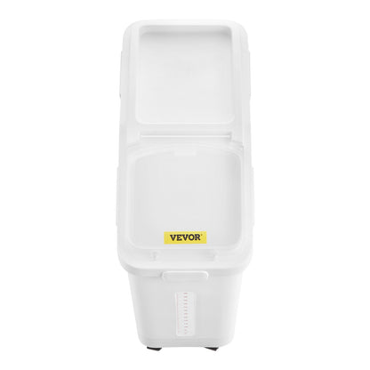 Rice Storage Container, 11.4Gallon/50L Capacity Large Dog Food Dispenser Bin, Kitchen Ingredient Grain Cereal Flour Bin, Pet food Containers with Wheels, Scoop, Scale Line, Airtight Lid, 1 Pack