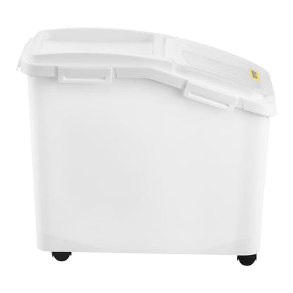 Rice Storage Container, 11.4Gallon/50L Capacity Large Dog Food Dispenser Bin, Kitchen Ingredient Grain Cereal Flour Bin, Pet food Containers with Wheels, Scoop, Scale Line, Airtight Lid, 1 Pack