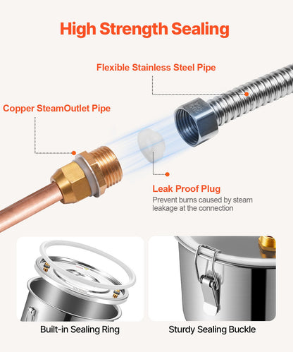 Moonshine Stillwasser-Alkohol-Destilliergerät, 3 Gallonen, mit Thumper-Fass und 8-W-Wasserpumpe