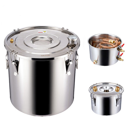 Moonshine Stillwasser-Alkohol-Destilliergerät, 5 Gallonen, mit Thumper-Fass und 8-W-Wasserpumpe