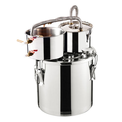 Moonshine Stillwasser-Alkohol-Destilliergerät, 5 Gallonen, mit Thumper-Fass und 8-W-Wasserpumpe