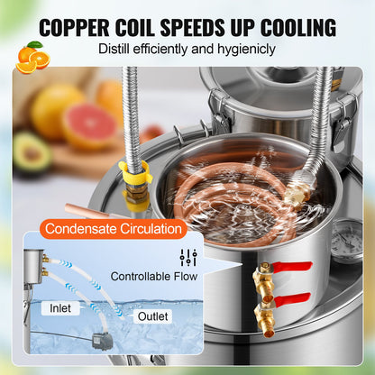 Moonshine Still Water Alcohol Distiller 8Gal m/Thumper Keg & 8W vattenpump