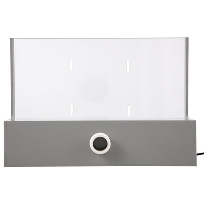 Pool Fountain Spillway 11.8x3.2x8.1 Inches, Fountain Spillway Blue Strip LED Light, Pool Waterfall Fountain Solid Acryl, Pool Waterfall for Garden Pond, Swimming Pool, Squares