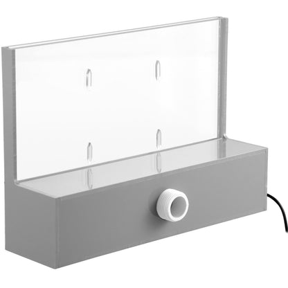 Pool Fountain Spillway 11.8x3.2x8.1 Inches, Fountain Spillway Blue Strip LED Light, Pool Waterfall Fountain Solid Acryl, Pool Waterfall for Garden Pond, Swimming Pool, Squares