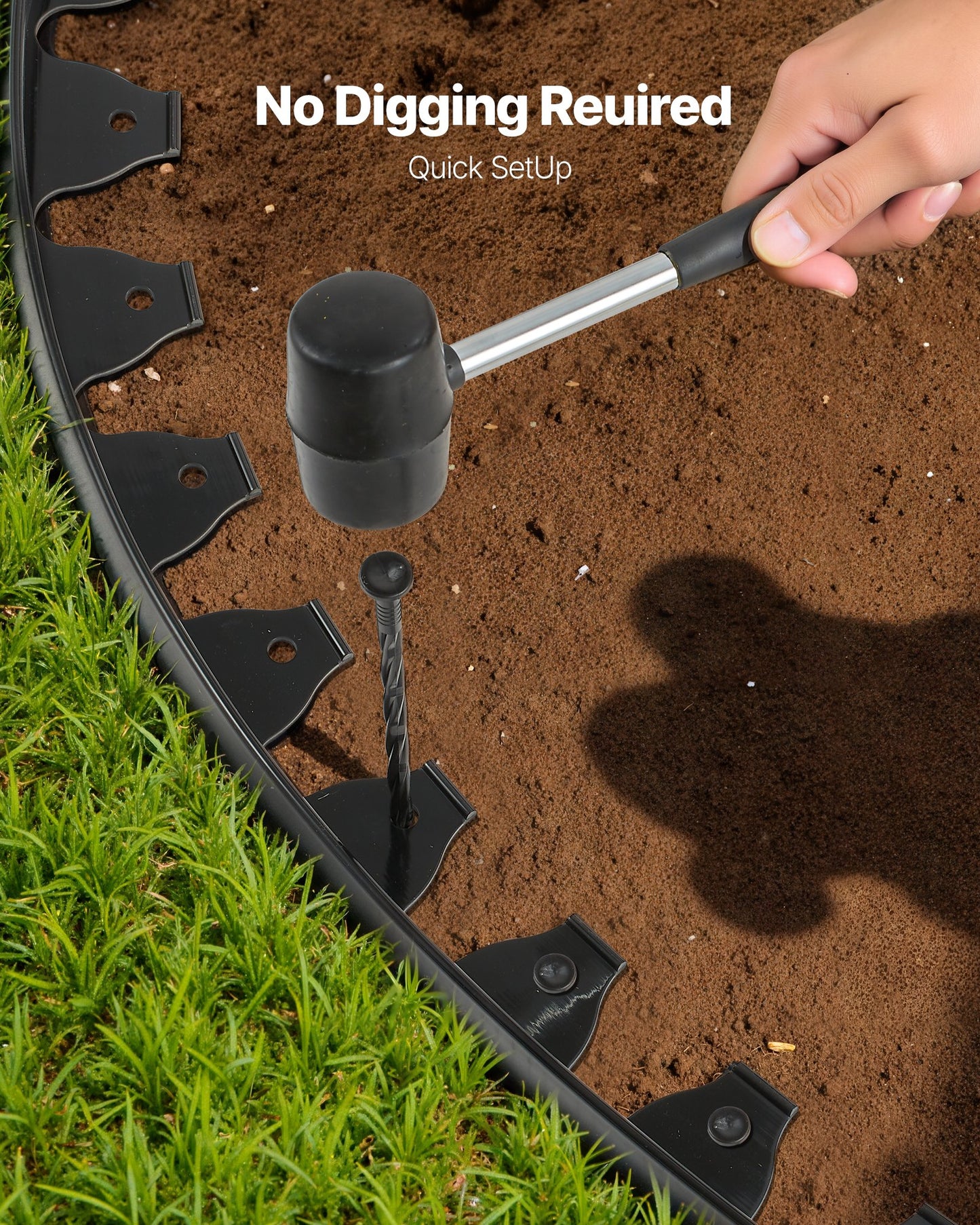 Landscape Edging Border, 10Pcs 6 ft x 1.6 in Plastic Garden Edging with 60 Spikes, Sun-Resistant Flowerbed Borders, DIY Layout, No Dig Garden Edger Border Divider for Lawn Edgings for Yard