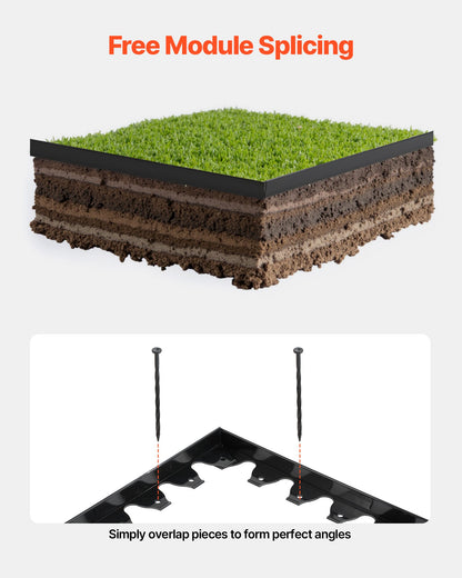 Landscape Edging Border, 10Pcs 6 ft x 1.6 in Plastic Garden Edging with 60 Spikes, Sun-Resistant Flowerbed Borders, DIY Layout, No Dig Garden Edger Border Divider for Lawn Edgings for Yard