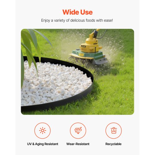 Landskapskant, 2000 x 10 cm plastträdgårdskant med 30 spikar och 2 markpinnar, grävfri, flexibel gräskantrulle, UV-resistent mini-staketkant för rabatter, marksten |  EU