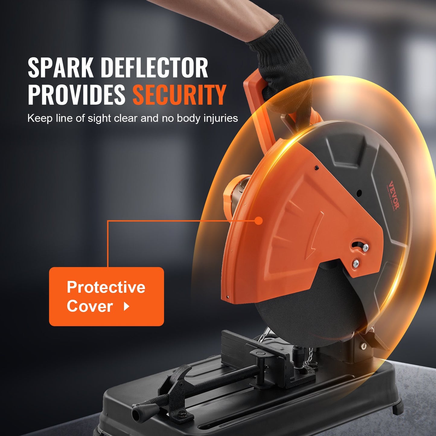 Abrasive Chop Saw, 14"/355mm Blade Diameter Cut Off Saw, 2300W 3600RPM Steel Cutting Machine, 0-45° Adjustable Angle Miter Saw for Cutting Metal Cutting Chop Saw for Steel/Rebar/Iron/Aluminum