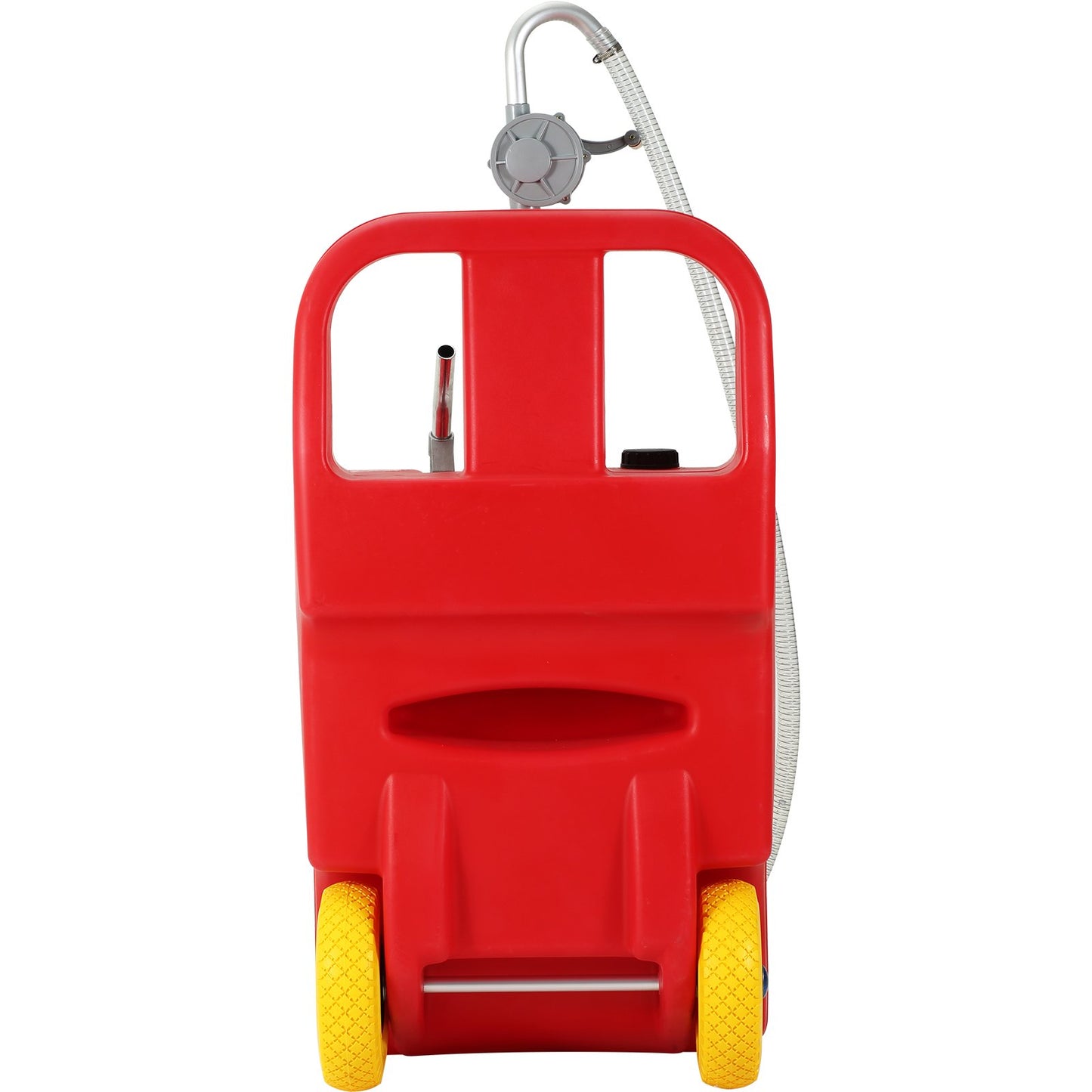 Fuel Caddy, 32 Gallon, Portable Fuel Tank on Wheels, with Manual Transfer Pump, Gasoline Diesel Fuel Container for Cars, Lawn Mowers, ATVs, Boats, More, Red