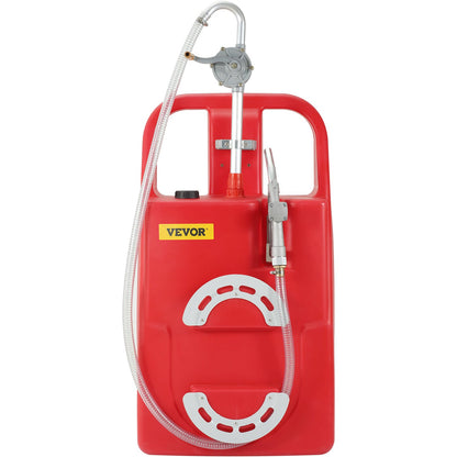 Fuel Caddy, 32 Gallon, Portable Fuel Tank on Wheels, with Manual Transfer Pump, Gasoline Diesel Fuel Container for Cars, Lawn Mowers, ATVs, Boats, More, Red