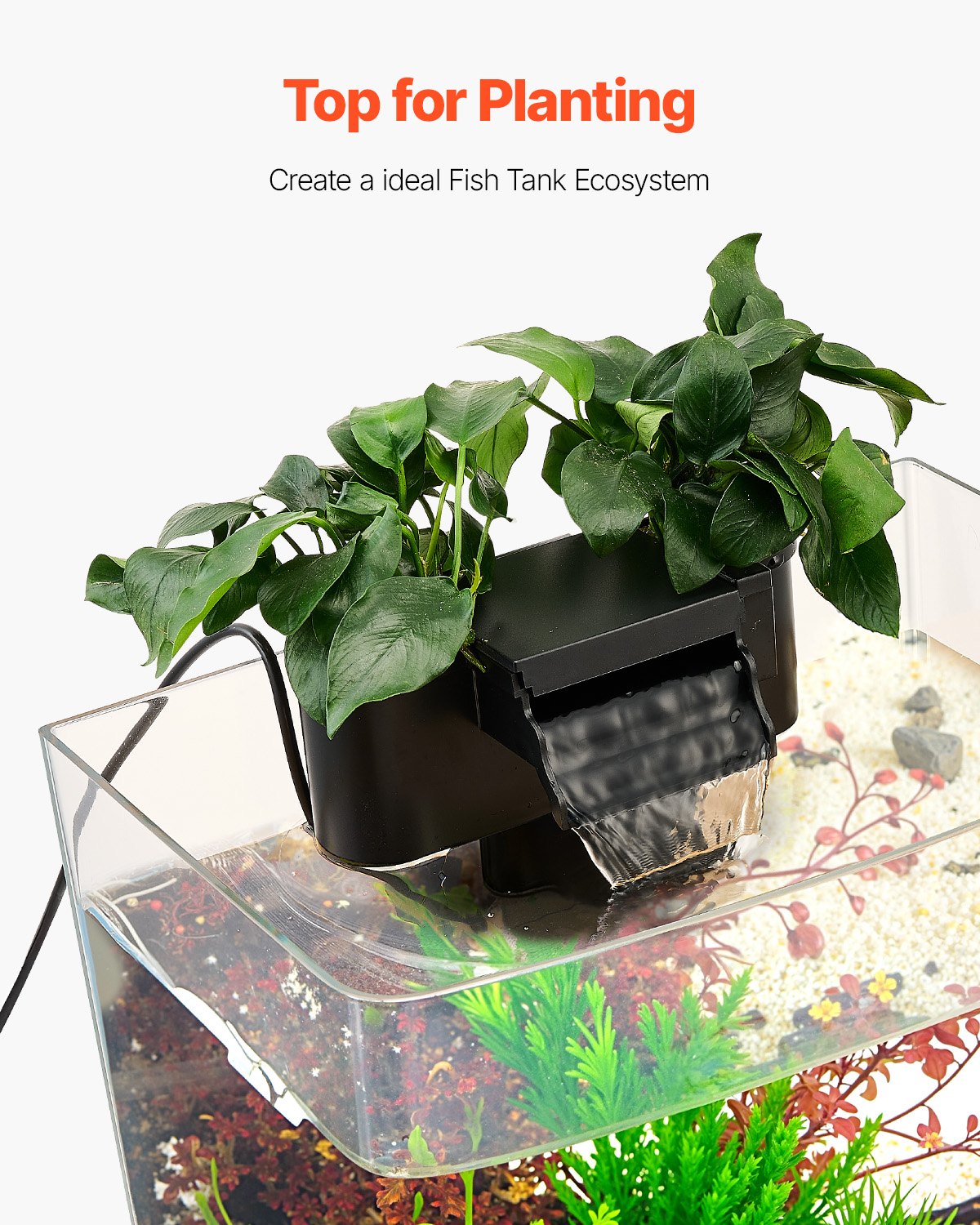 Fish Tank Aquarium, 3.5 Gallon Arch Ultra-Clear GPPS Starter Smart Tank Adjustable 3 Color Lighting, Self Cleaning System Fishbowl for Freshwater & Saltwater Fish Home, Office, or Pet Use